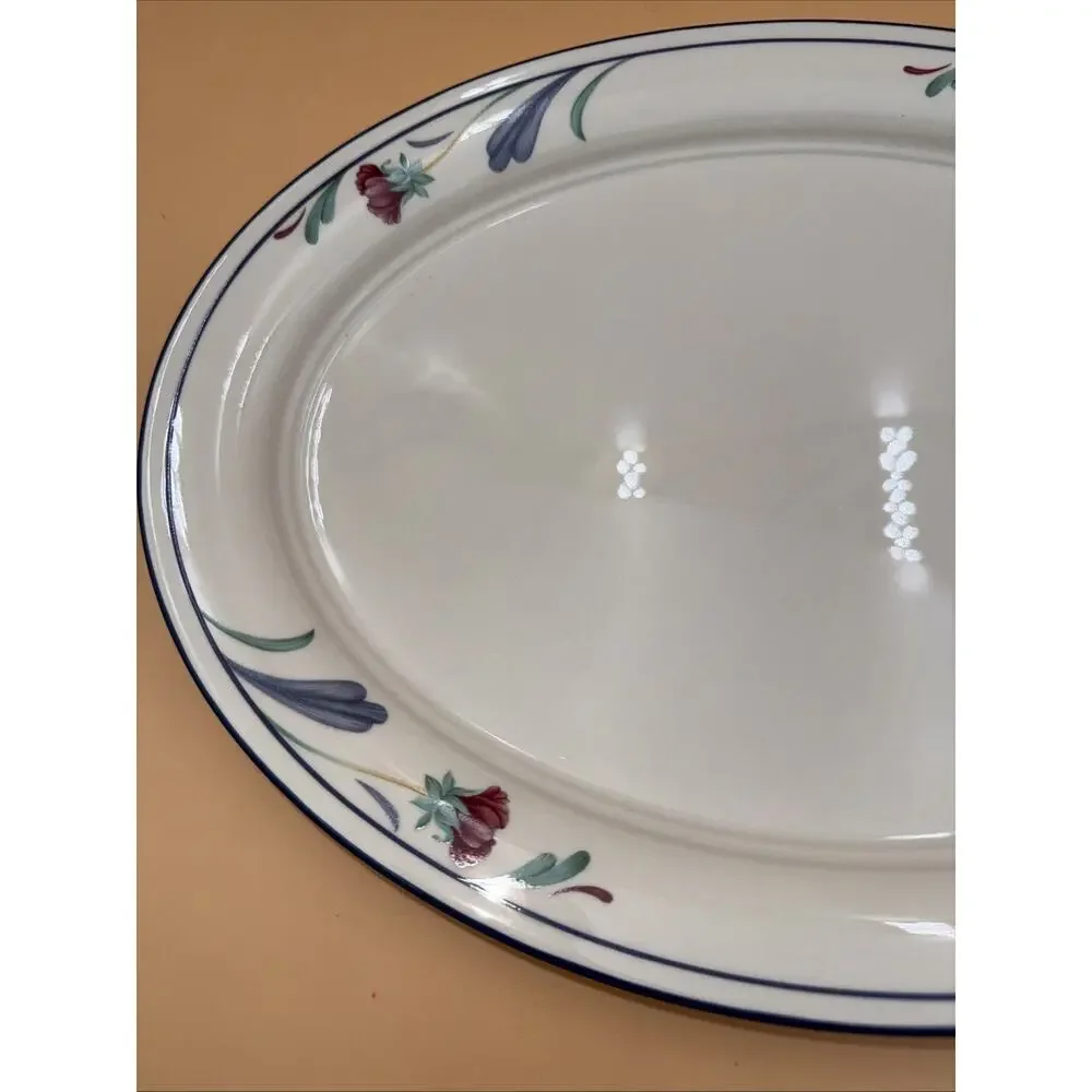 Lenox Chinastone POPPIES ON BLUE 14.5” Oval Platter